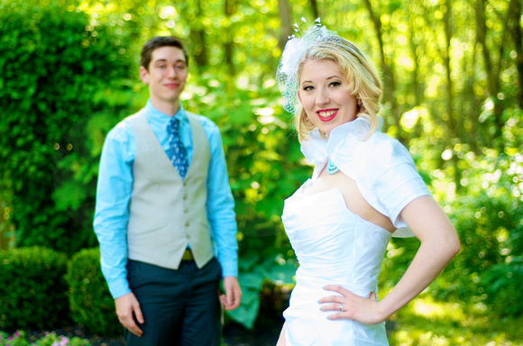 Bride and groom portrait at the Hocking Hills Wedding Chapel