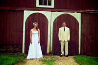 Bride and Groom photograph framed barn doors